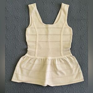 WOW Couture Beige Peplum Top